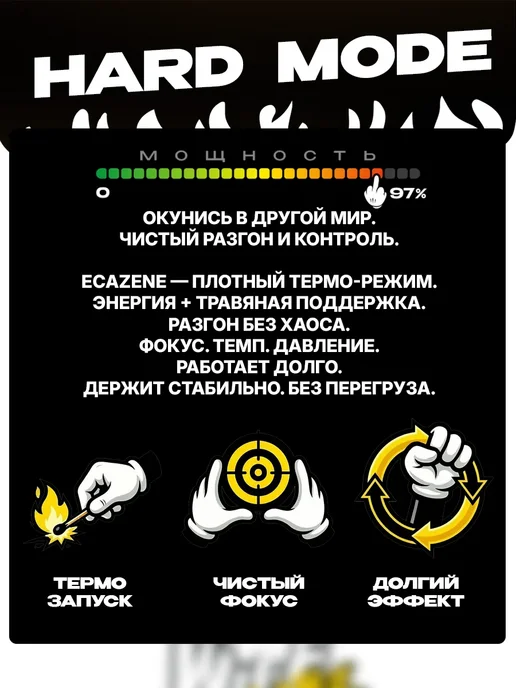 WTFLABZ HARD ECAZENE жиросжигатель для похудения, 60 капсул, 150 мл, фото 2