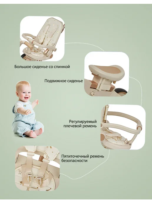 Легкая детская коляска 2в1 для комфортных прогулок, вариант, фото 4
