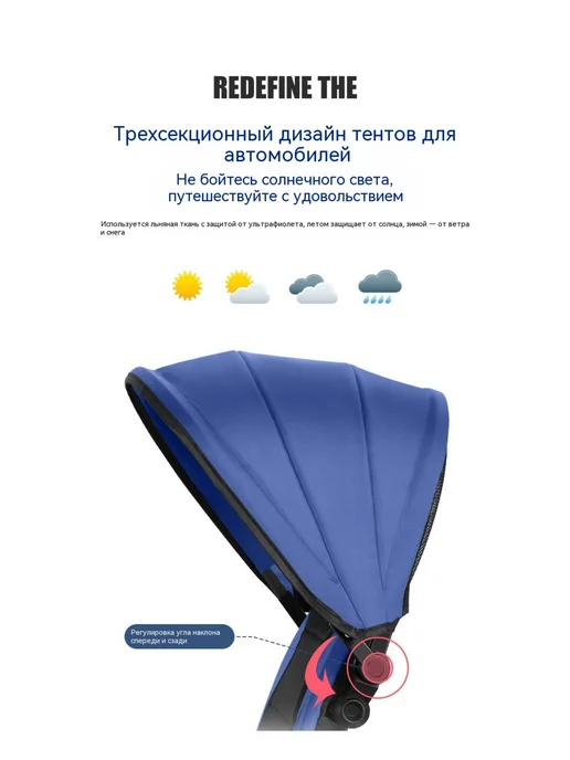 Складной велосипед трехколесный с ручкой, черный, фото 7