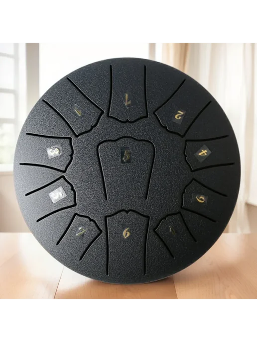Steel Tongue Drum 6 дюймов 11 нот Handpan для игры (Black), черный, фото 3