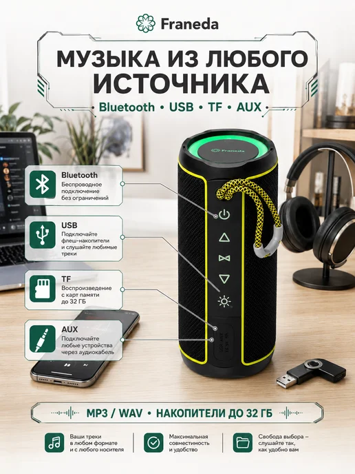 Franeda Колонка беспроводная Bluetooth FD-A020, вариант, фото 2