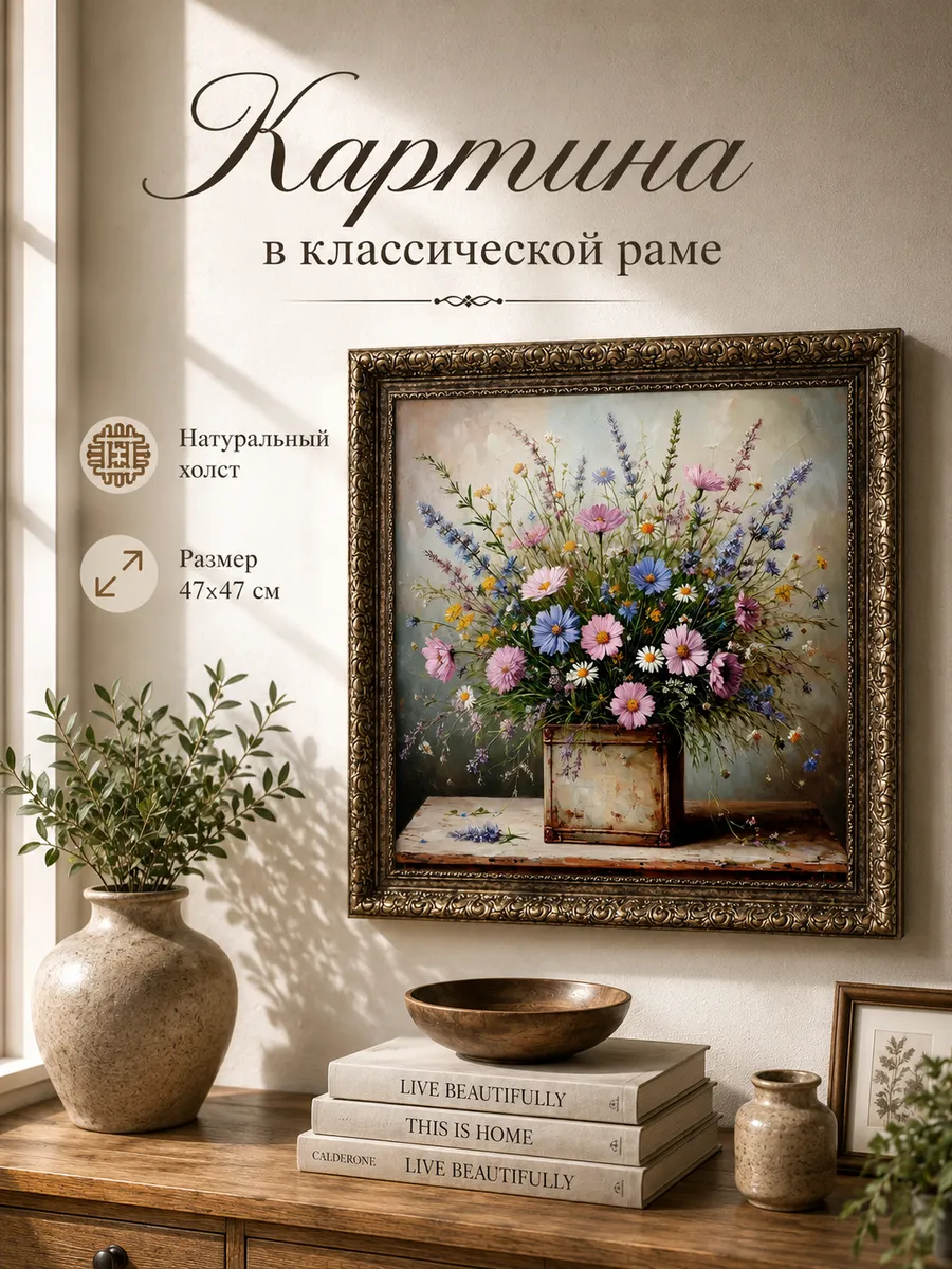 Картина на стену интерьерная на холсте 47*47 см