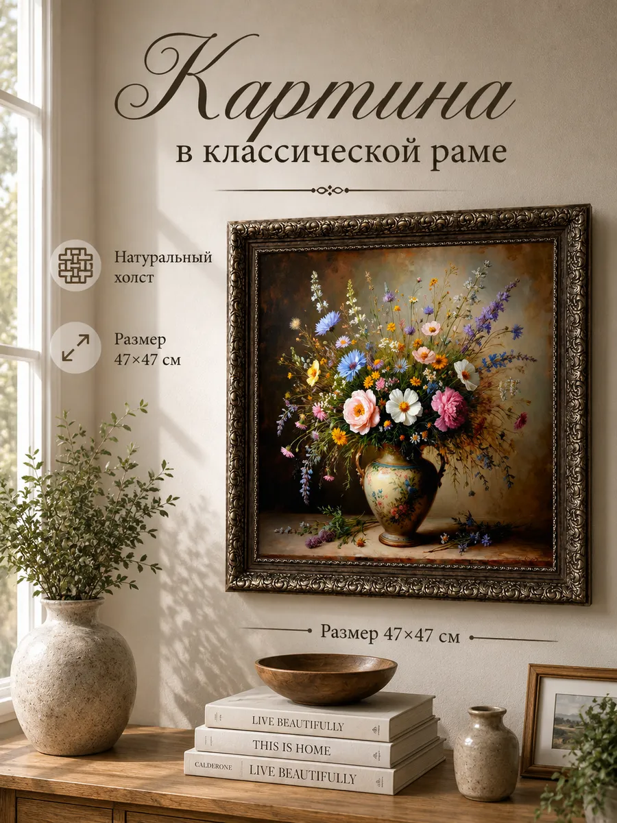 Картина на стену интерьерная на холсте 47*47 см