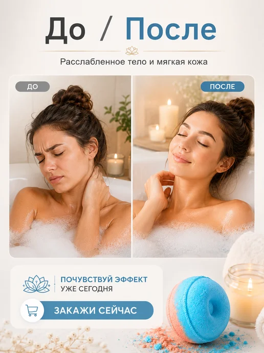 НК08 Бомбочка для ванны, голубой, фото 5