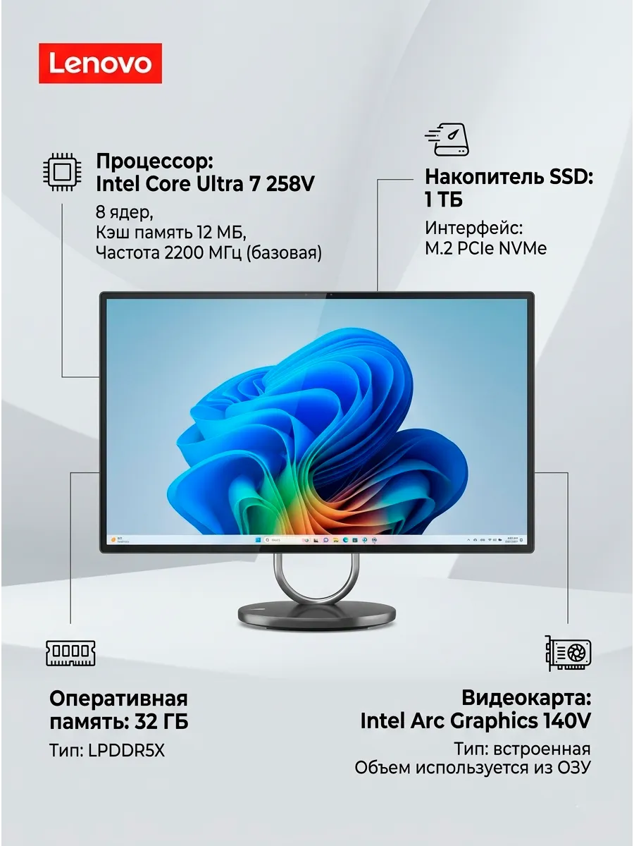Моноблок AIO Yoga 32ILL10 31,5" Core Ultra 7-258V 32gb 1TB