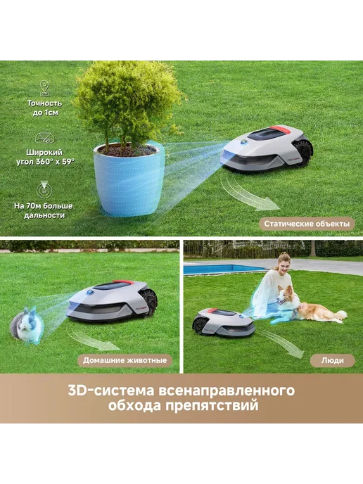 Dreame Газонокосилка A1 Pro до 800 м2, 4000 мАч, 3 лезвия, 4000 мАч, фото 5