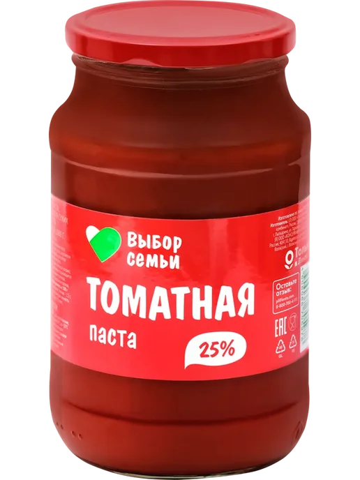 Паста томатная ВЫБОР СЕМЬИ 25%, 1000г, 1 кг, фото 3