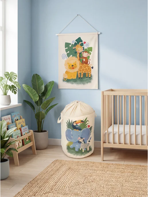 Wigwam Market Корзина для игрушек крышкой Сафари, бежевый, фото 2