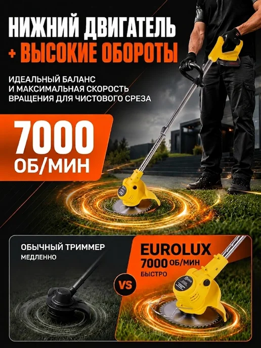 Триммер аккумуляторный для травы мощный для женщин — фото 3