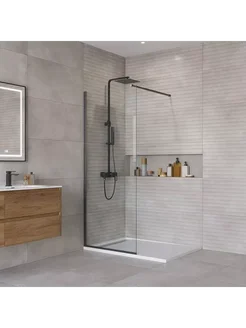 BelBagno Душевая перегородка KRAFT KRAFT-L-1-80-C-NERO черный