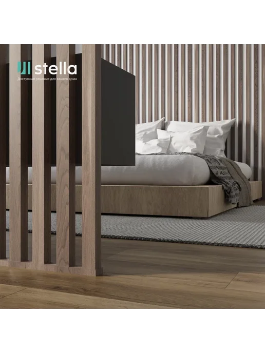 StellaPro Рейка интерьерная МДФ декоративная, для стен и потолка, коричневый, 8 шт, фото 6