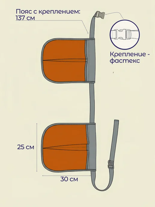 Универсальный пояс органайзер для инструментов с карманами, черный, фото 2