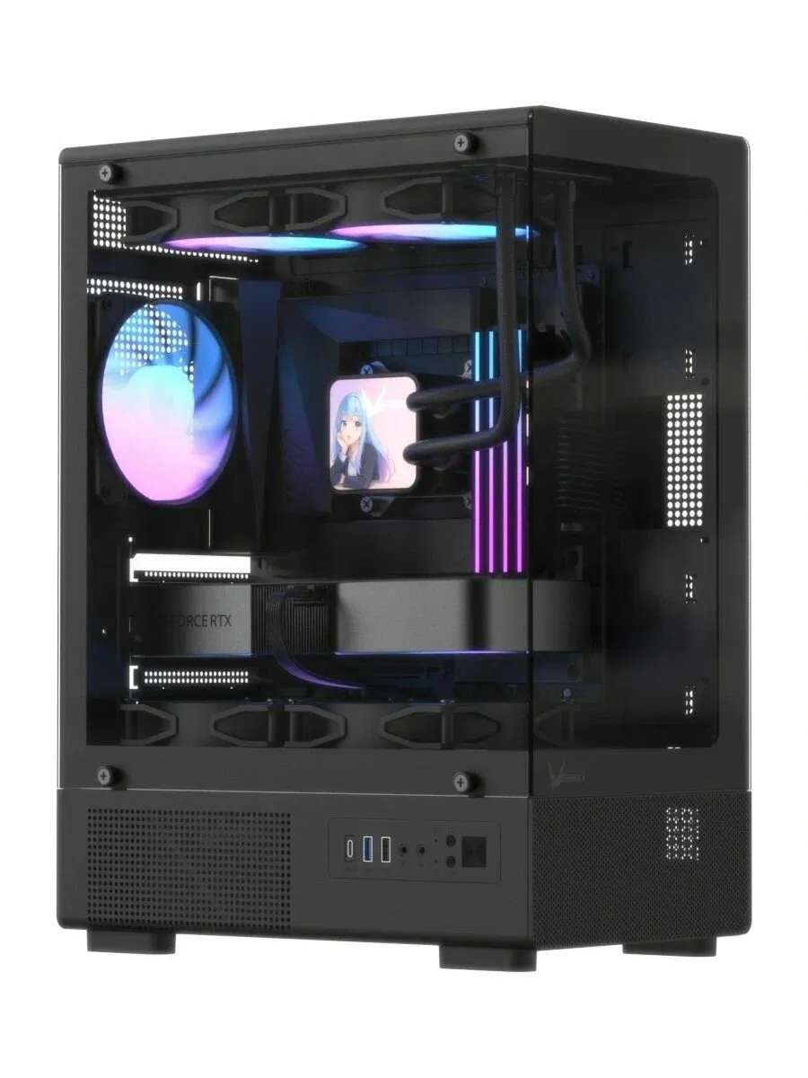 Корпус для компьютера Crystal Z1CM Black V2 mATX без БП