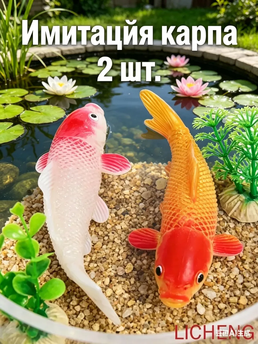 Садовые фигурки кои и золотых рыбок, ПВХ