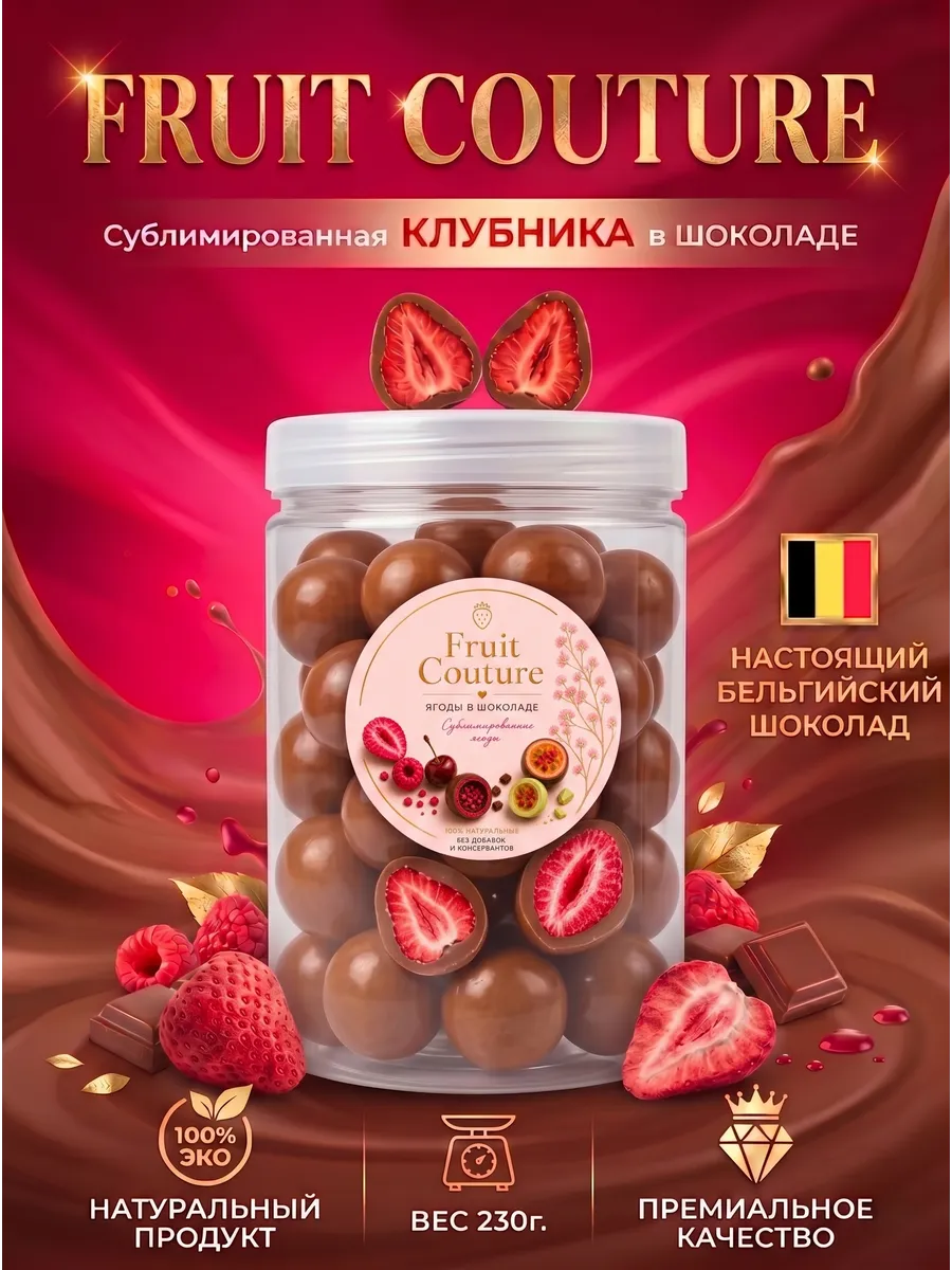 Сублимированная клубника в молочном шоколаде