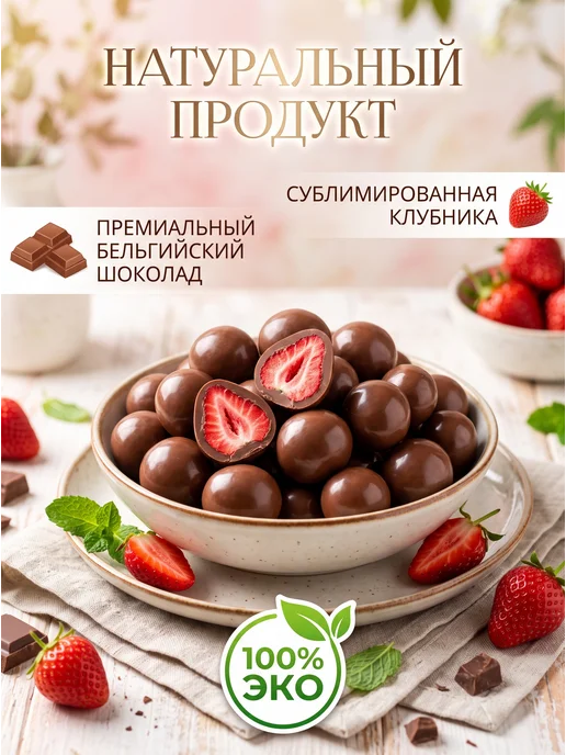 Клубника сублимированная в молочном шоколаде, вариант, фото 2