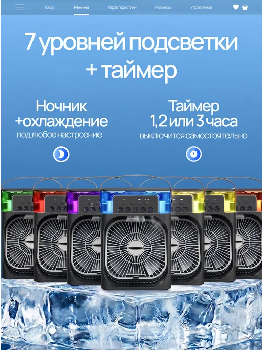 Smart_Home Мини-кондиционер вентилятор для воздуха настольный, черный, фото 6
