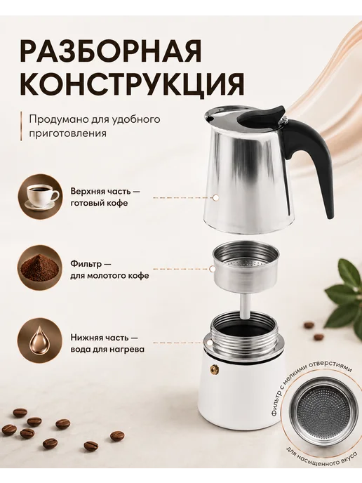 KELLI Гейзерная кофеварка 9 чашек для всех типов плит, черный, фото 6