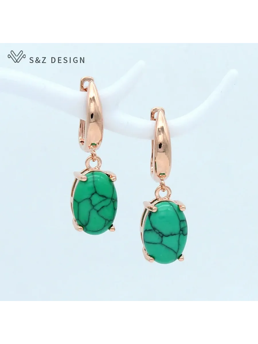 Серьги S&Z DESIGN из меди с бирюзой,