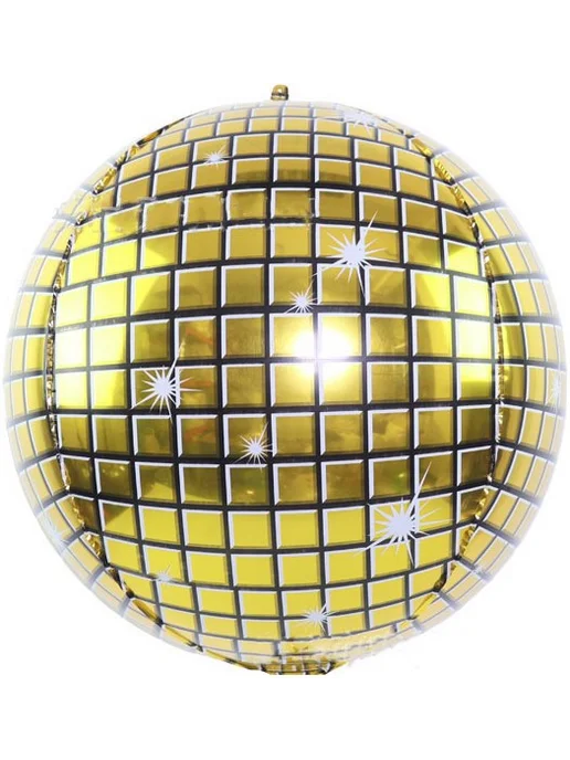 Wild Bubble Шар 3D (22'' 56 см) Сфера, Сверкающее диско, Золото, золотой, фото 2