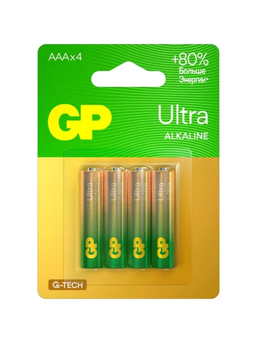 GP Батарейка Ultra Alkaline G-Tech 24AUA21-2CRSBC4 (4шт), 4 шт, фото 3