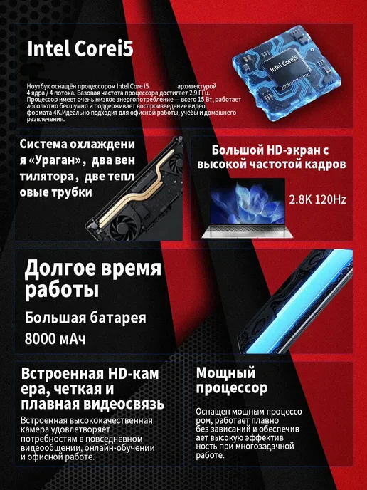 LONGXIA Ноутбук, процессор Intel Core i5 SSD 2TB, 2 ТБ, фото 2