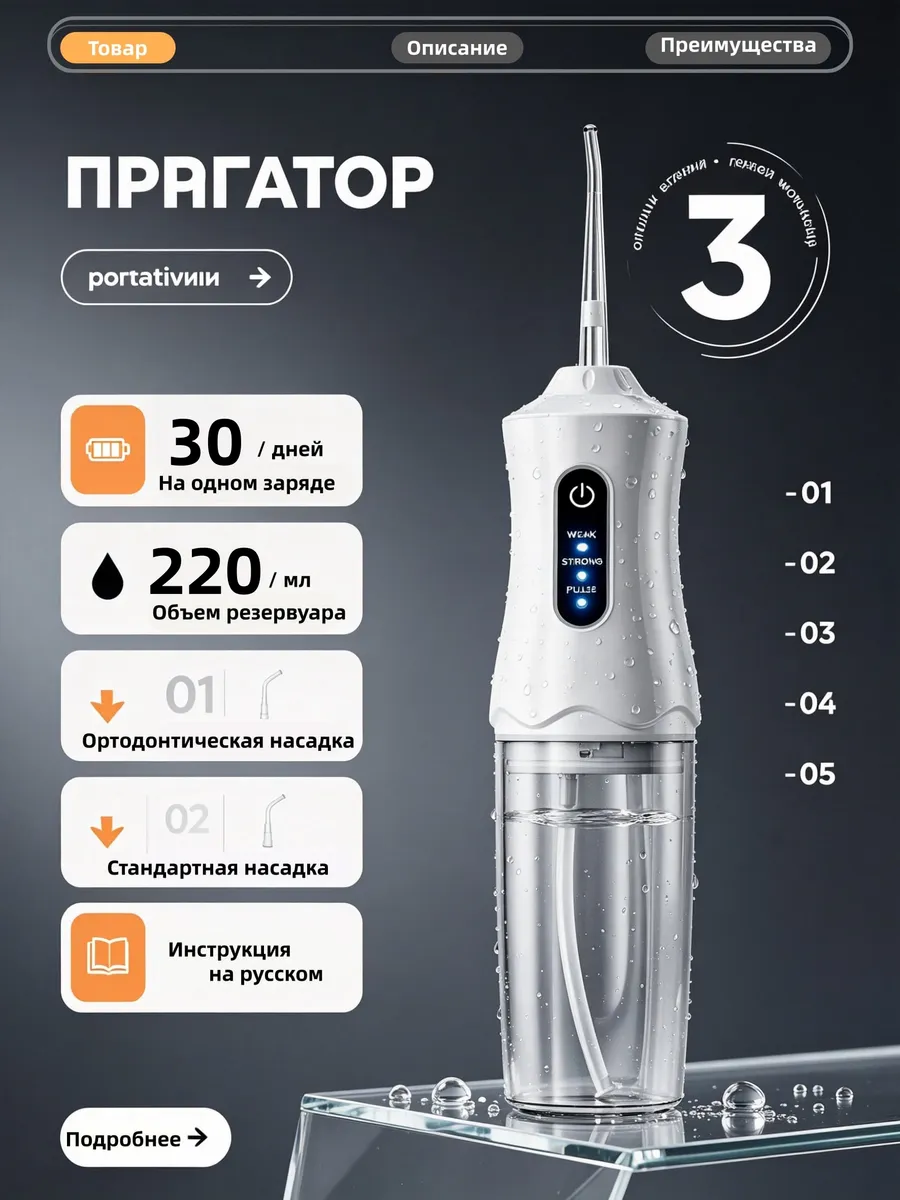 Портативный ирригатор для чистки полости рта