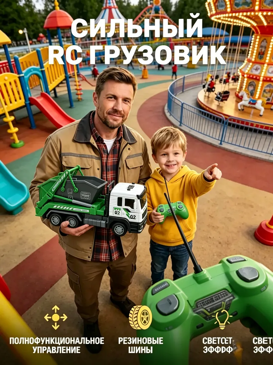 Радиоуправляемая мусоровозная машина для мальчиков и девочек