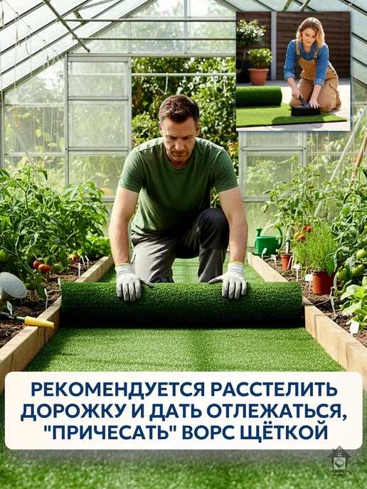 CARPET&HOME Садовая дорожка для дачи огорода травка 80х500 см, 80x500 см, фото 3