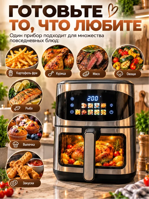 Аэрогриль hoco 7л, 10 л, фото 6
