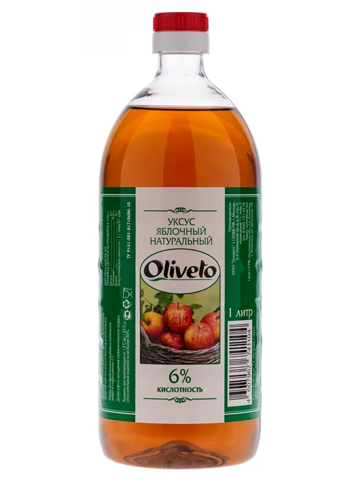 OLIVETO Набор 3 шт. Уксус яблочный 6%, 1000 мл, ПЭТ, 3 шт, 1 л, фото 2