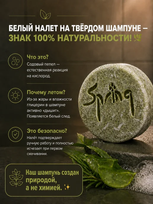 Spring. Твердый шампунь для жирных волос для роста и от выпадения, 2 шт, фото 2