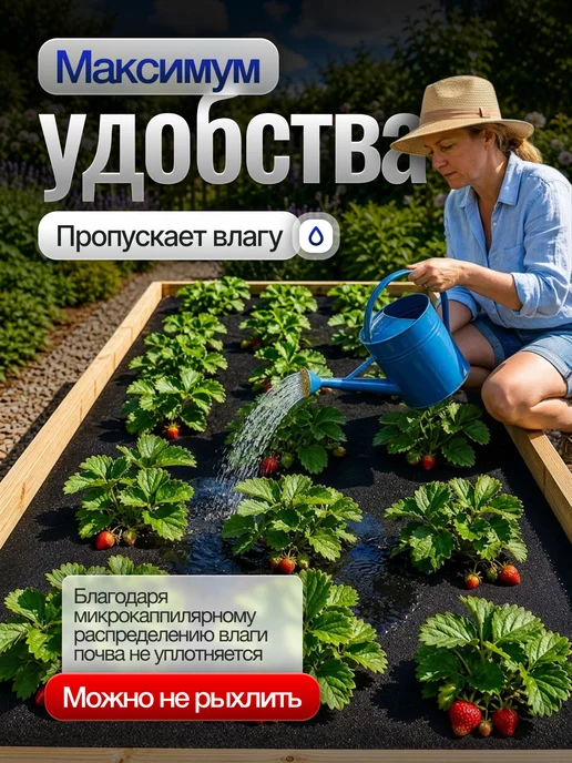 ProfyHome Геотекстиль 150 1,6х20 от сорняков садовый плотный укрывной, 1.6x20, фото 4