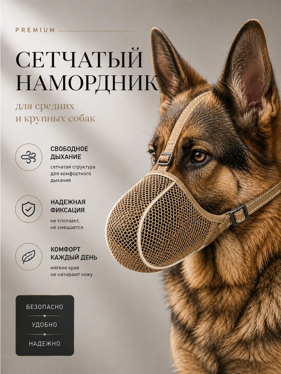 Намордник сетчатый для средних и крупных собак