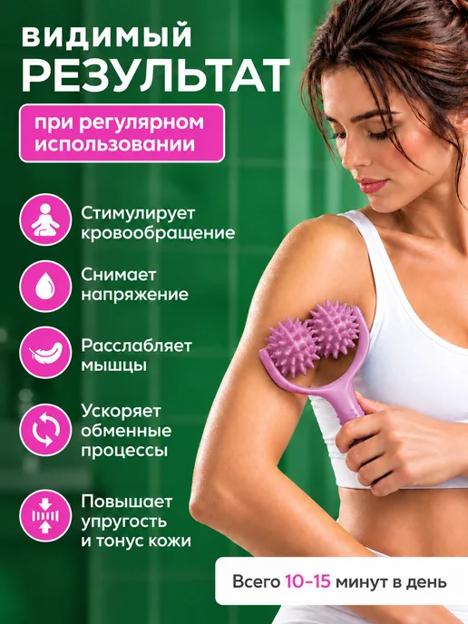 FenixFly Массажер роликовый для тела, фиолетовый, фото 4
