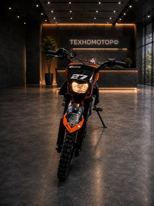 ТЕХНОМОТОРФ Питбайк X-MOTOS 110 12 10 JET-2 автомат, оранжевый, фото 4