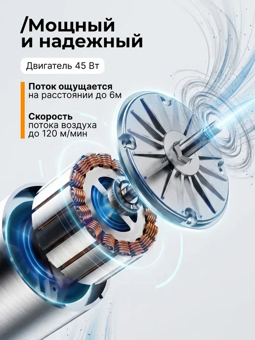 Вентилятор напольный для дома, черный, фото 2
