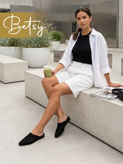 BETSY Мюли текстильные женские без каблука, вариант, фото 3