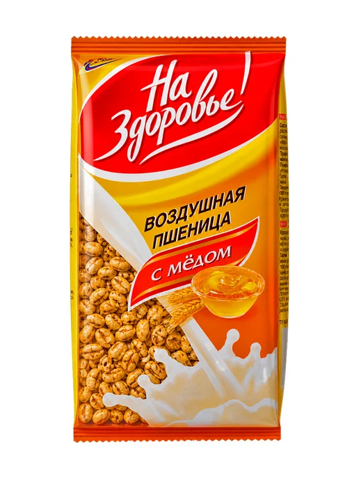 На здоровье! Сухой завтрак Воздушная пшеница с мёдом, 100г, 100 г