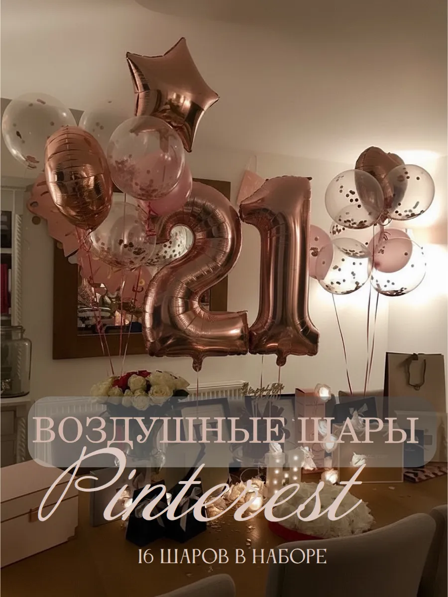 Воздушные шары для фотозоны с цифрой 21 год девушке