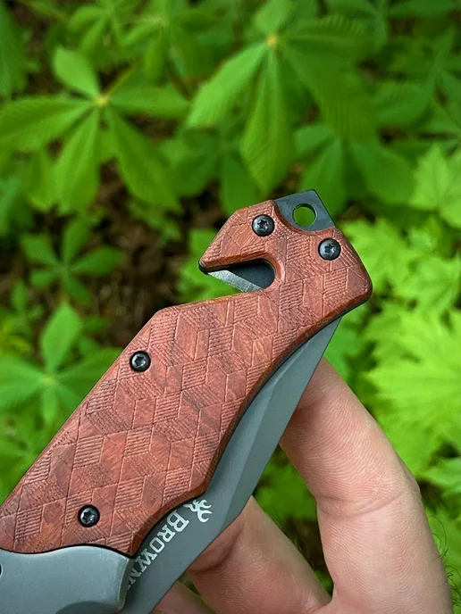 Browning Knife Нож складной Browning полуавтомат - Стропорез, стеклобой, вариант, фото 4