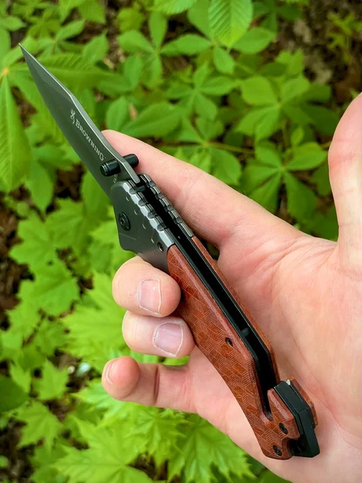 Browning Knife Нож складной Browning полуавтомат - Стропорез, стеклобой, вариант, фото 5