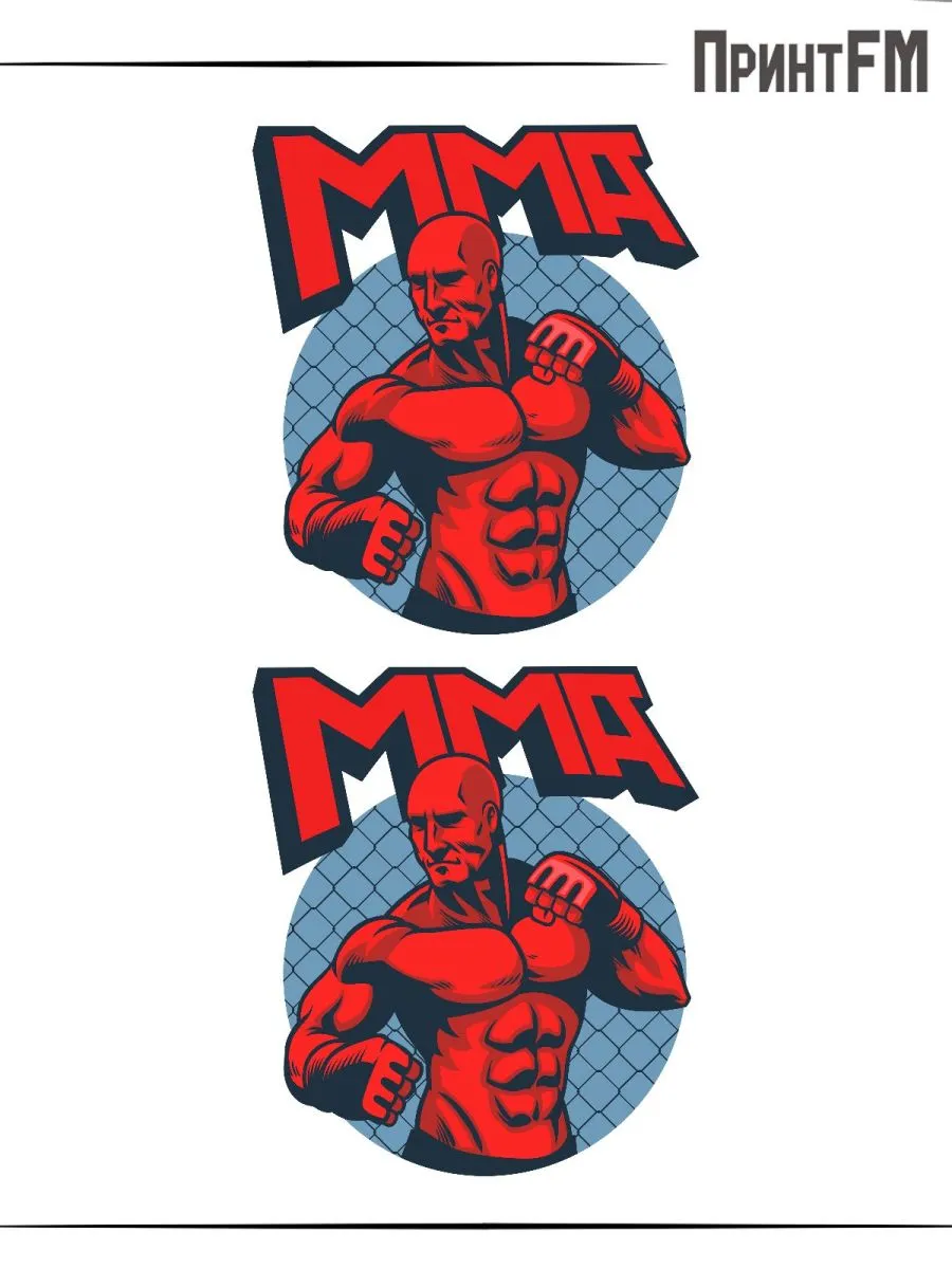 2-е (Две) Термонаклейки mma боец