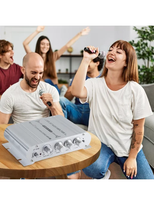 Музыкальный усилитель 2.1 20Wx2+40W для дома, серебро, 40 Вт, фото 5