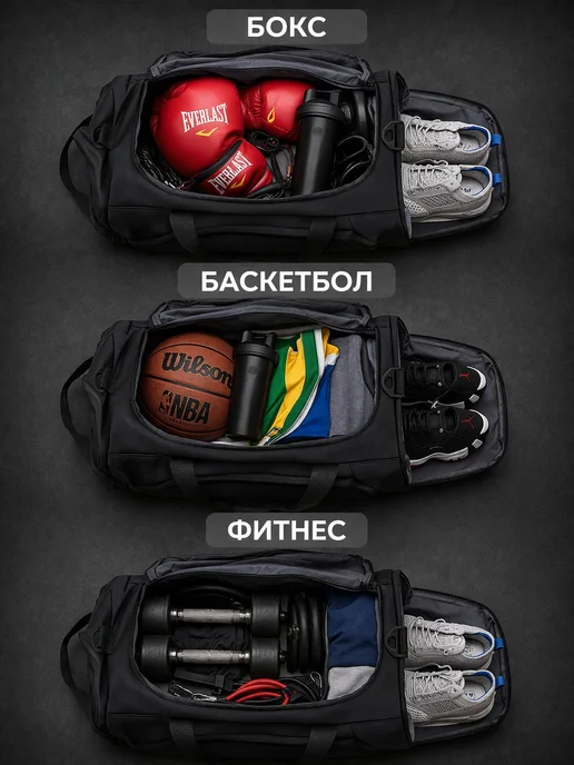 Сумка-рюкзак спортивная мужская, сумка дорожная мужская, вариант, фото 8