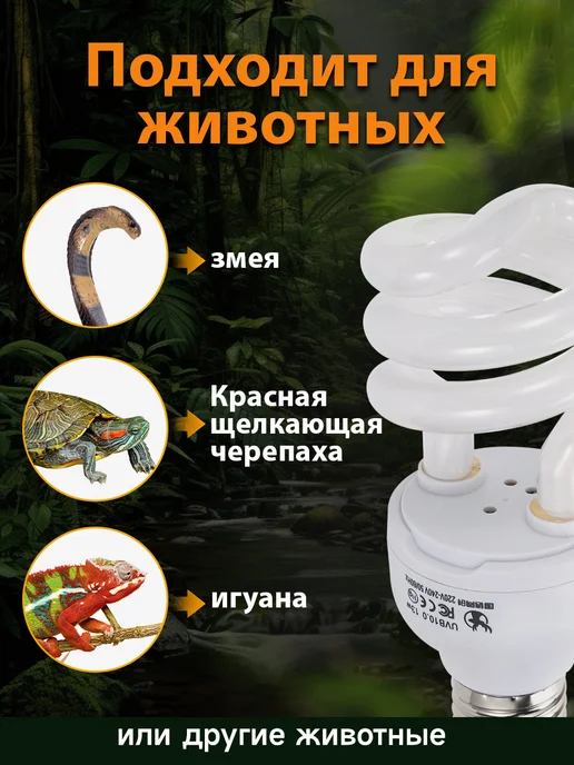13-ваттная лампа для освещения рептилий, белый, фото 7