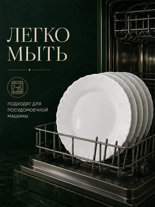 Lavenir Набор тарелок десертные плоские белые для подачи 19 см, 6 шт, 6 шт, фото 3