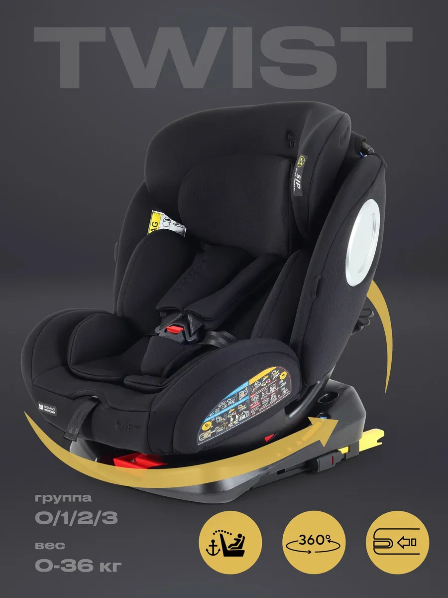 Автокресло Twist Next isofix Black группа 0-36 кг