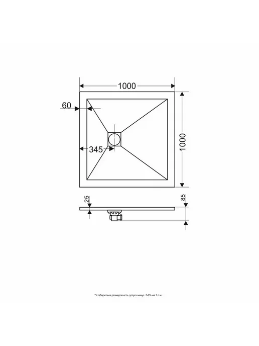 RGW Поддон для душа ST-0100W Белый Квадрат 90 Каменный 100*100*3, 100x100, 100 Вт, фото 6