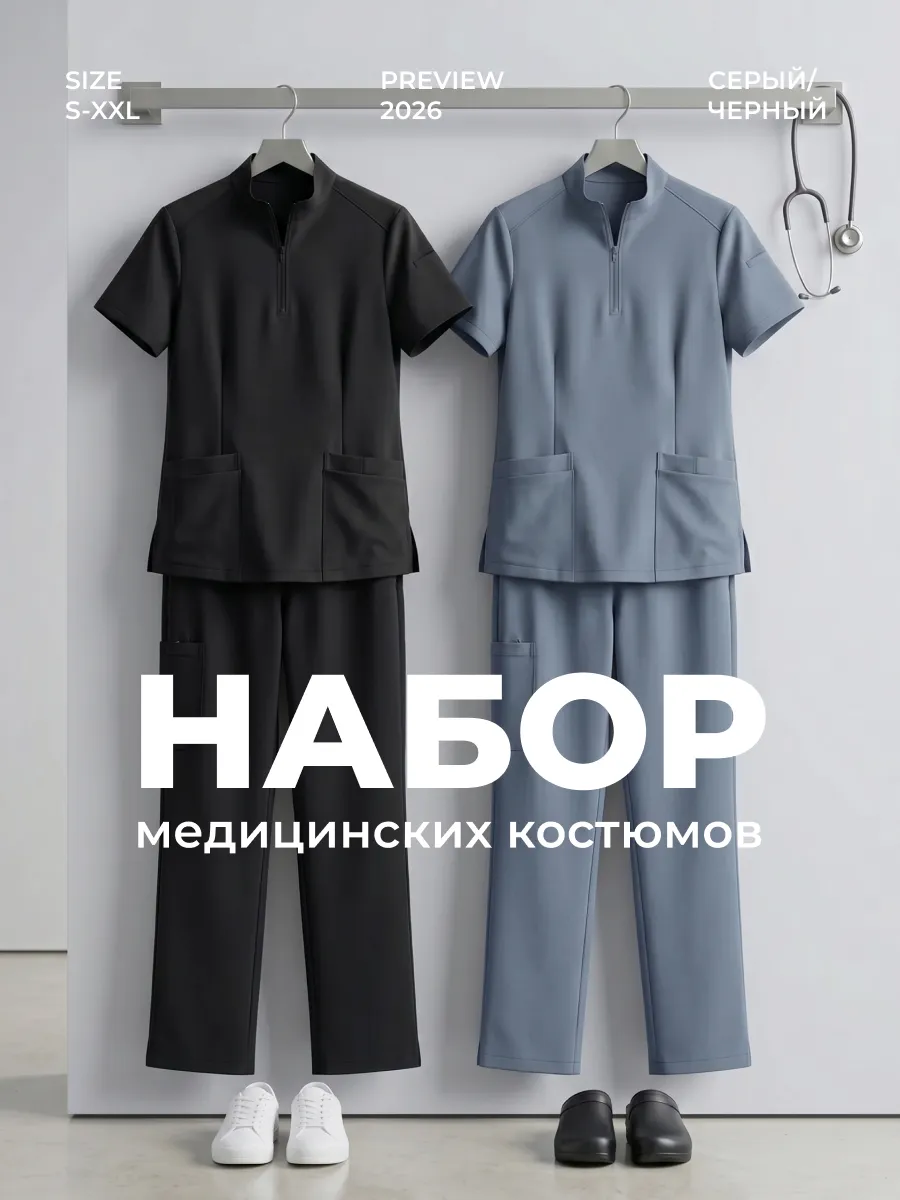 Медицинский костюм с брюками набор 2 шт.